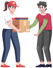 Charity donation volunteering illustration