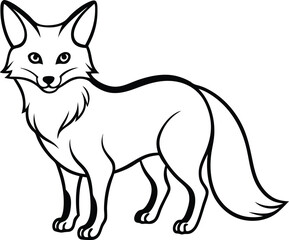 A cute red fox cartoon character illustration is isolated on a white background