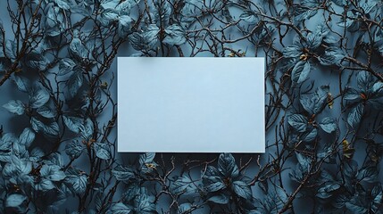 Eerie gothic branches embrace a blank white card for Halloween