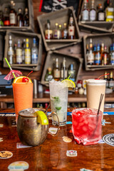 alcohol drinks at bar