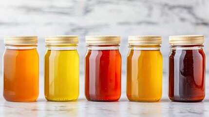 A honey jar with varying honey levels, showing consumption over time, relatable kitchen scene.