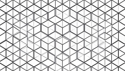 Fototapeta premium Abstract geometric pattern of overlapping cubes in grayscale.