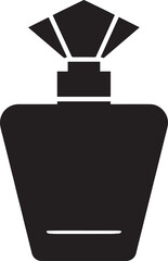 Perfume Bottle Silhouette in Black | Elegant Fragrance Container Illustration Vector Format