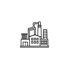 Naklejka premium Industrial factory building icon isolated on white background