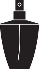 Perfume Bottle Silhouette in Black | Elegant Fragrance Container Illustration Vector Format