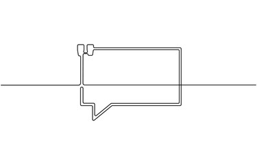 Quotation marks with space for text in a continuous one-stroke pattern, icon.