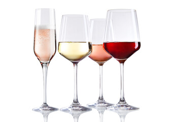 white, rosé and red wine