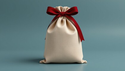 unlabeled gift pouch mockup with velvet tie