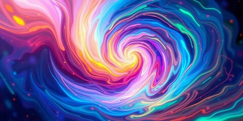 Obraz premium Swirling nebula of vibrant, iridescent colors creating a dynamic, abstract composition, wallpaper, energy