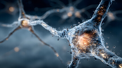 A celestial constellation of glowing stem cells against deep blue, symbolizing medical innovation.