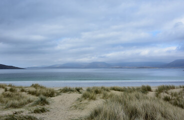 Beautiful Blue Skies and Luskentyre Beach in Scotland
