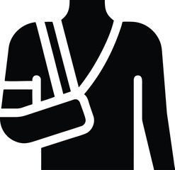 Arm injury with a medical sling