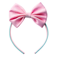 Pink Polka Dot Bow Headband
