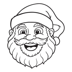 Obraz premium Whimsical and merry santa claus face with a playful expression and festive colors