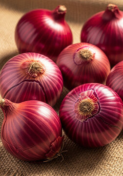 Cebollas moradas enteras