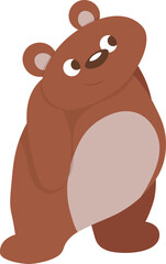 bears in different poses: standing, waving, running. Drawn in cartoon style. Vector illustration for designs, prints and patterns. Isolated on white background.