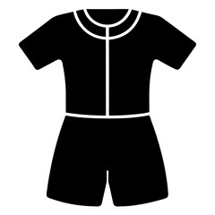 Naklejka premium Short Sleeve Romper Silhouette Vector