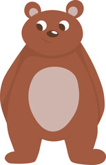 bears in different poses: standing, waving, running. Drawn in cartoon style. Vector illustration for designs, prints and patterns. Isolated on white background.