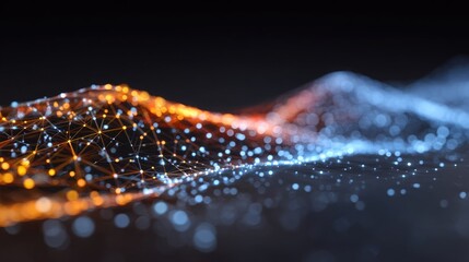 Vibrant image of digital nodes forming a web-like structure, symbolizing internet connectivity