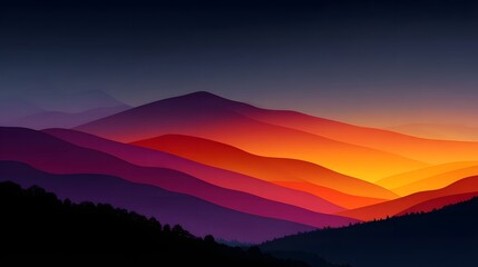 Fototapeta premium Serene Mountain Vista Sunset in Vibrant Colors