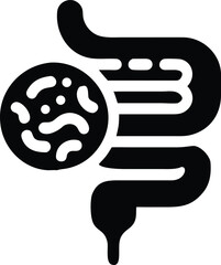 Intestines and pathogen concept illustration