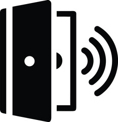 Smart door access icon black and white
