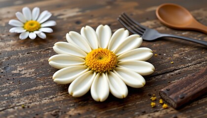 Obraz premium daisy shaped trivet on table, spring, no people, no text, no logo