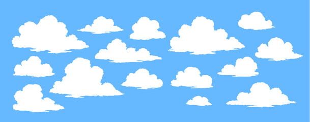 realistic cloud silhouette, cloudscape icon , vector cloud on sky 曇