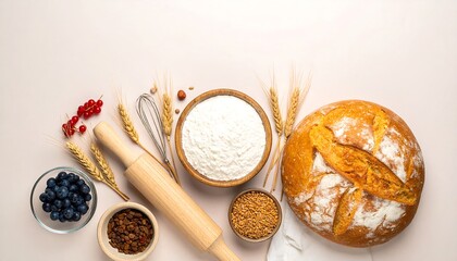 Assorted spices and herbs arranged on rustic wooden board with natural background for cooking and seasoning.