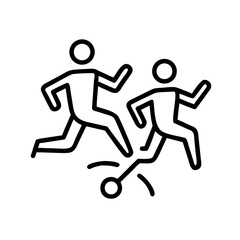 people various running-position icon vector on white back round