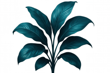 Tropical green leaves with transparent backdrop, providing natural vibrant design element for creative graphic compositions