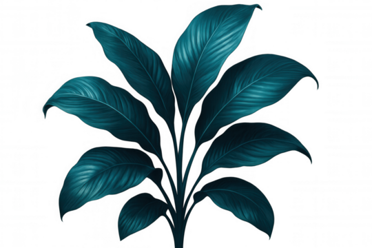 Tropical green leaves with transparent backdrop, providing natural vibrant design element for creative graphic compositions