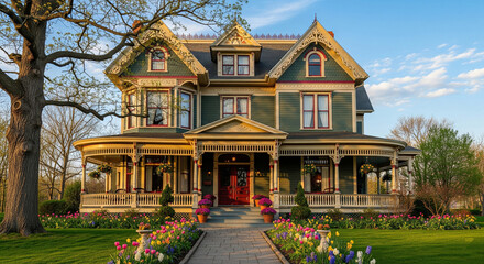 Luxurious mansion with elegant architecture, spacious design, and stunning surroundings, representing wealth and sophistication, 16:9 ratio.