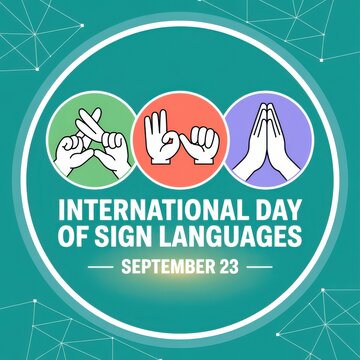 International day of sign languages september 23 with hand gestures