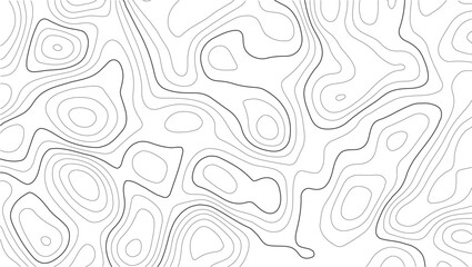 Topography contour line texture in clean vector design with minimalist white mapping relief for cartographic and terrain illustrations