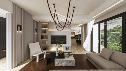 living room interior, modern living room, modern living room with fireplace