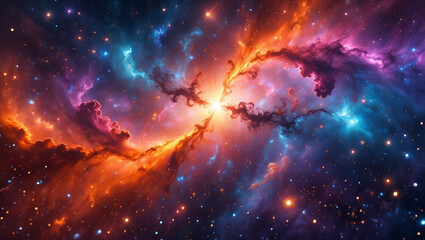 Vibrant Cosmic Cloud Formation with Star Clusters and Galactic Nebula