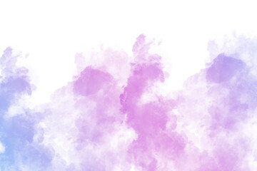 A delicate watercolor background with blended shades of pink, purple, and blue creates a soft and dreamy texture, perfect for adding an artistic touch to any design project isolated on transparent bac
