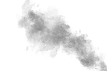 A swirling gray smoke cloud isolated on transparent background creates an atmospheric effect, perfect for adding depth and texture to designs