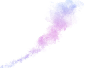 A delicate purple and pink smoke cloud isolated on transparent background adds a touch of ethereal beauty to any creative project