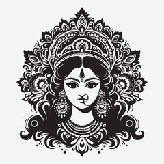 Maa durga silhouette vector durga silhouette vector | Premium AI-generated vector design
