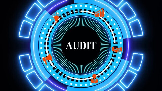 Business, Technology, Internet and network concept. Audit business and finance concept. Audit is a systematic examination of financial records, processes, or systems to ensure accuracy, compliance,