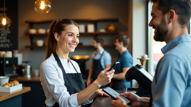 Smartphone Payment Cafe - Powered by Adobe