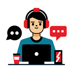 Customer Support Operator Illustration