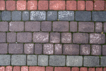 Texture of paving stones as background, top view