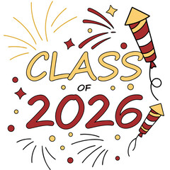 Class of twenty six celebratory fireworks graduation