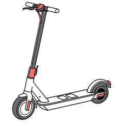 Modern electric scooter with red accents personal transport