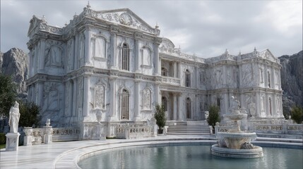 Majestic European Palace with Stunning Marble Architecture and Details