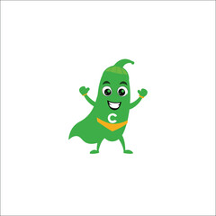 Cartoon superhero jalapeno pepper character isolated on white background isolated on transparent background