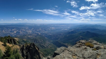 Obraz premium Vast Mountain Overlook with Expansive Horizon and Clear Skies